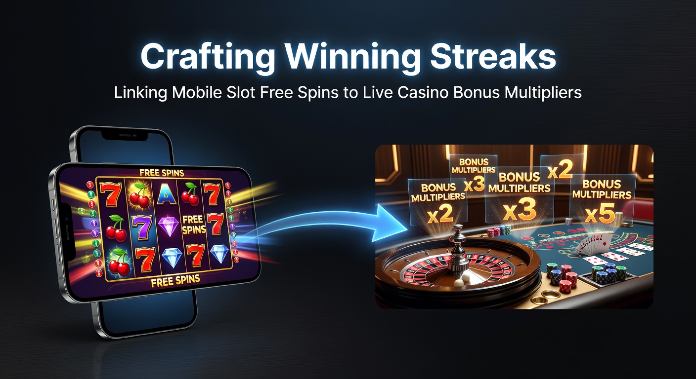 Grafiek toont winning streak curve met pieken van slot spins naar live multipliers, met mobiele interface en dealer op split-screen