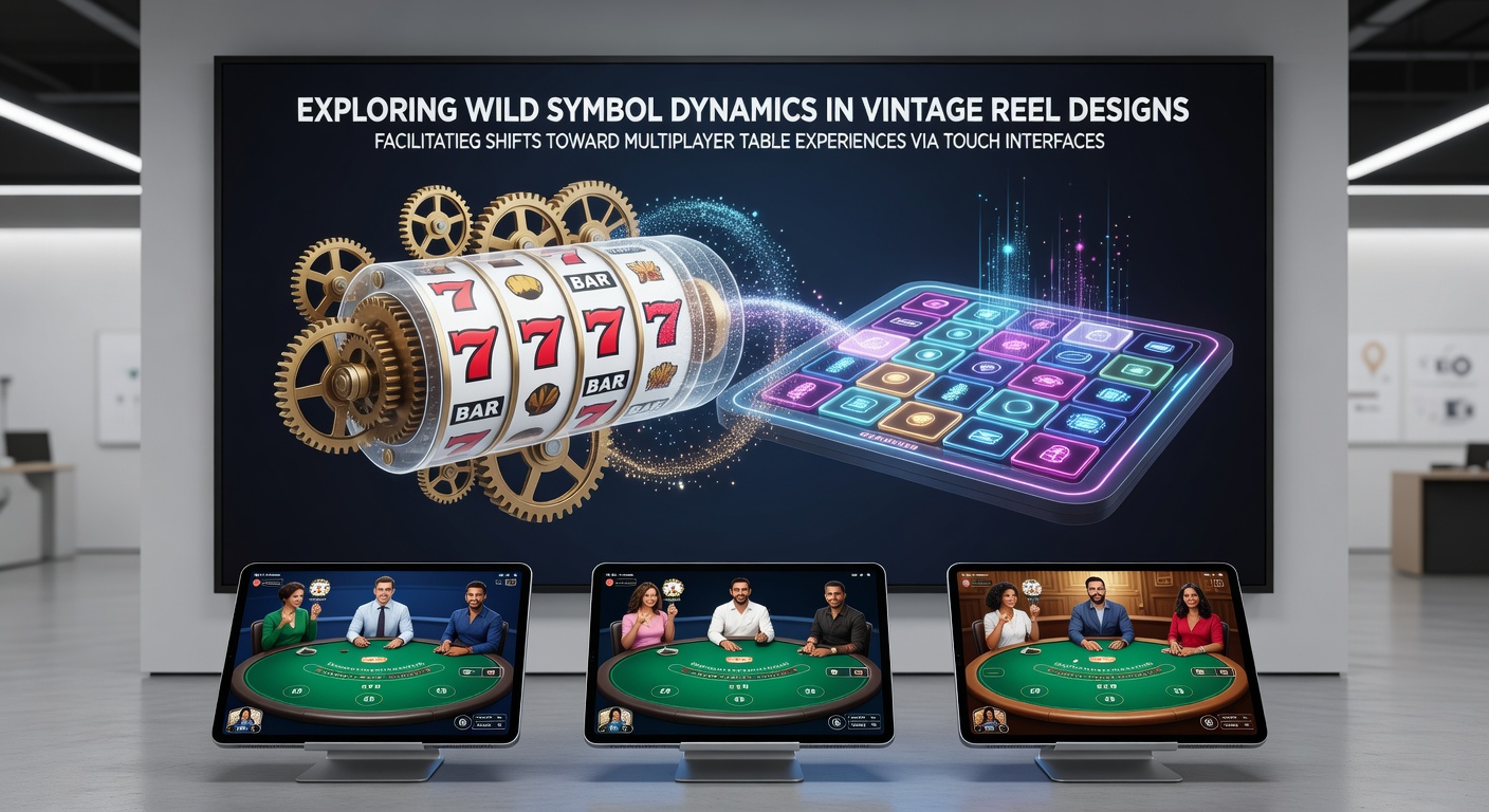 Vintage slot reel met wilde symbolen die overgaan naar moderne touch interface voor multiplayer tafels