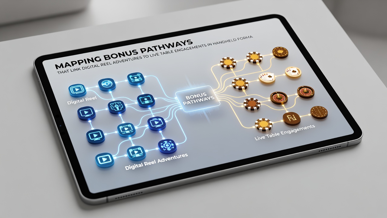 Mobiele interface met verbonden slot en live casino bonus