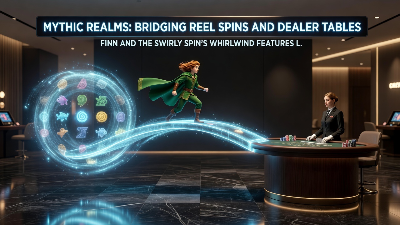 Weergave van mobiele bonusoverdracht naar live blackjack met Finn and the Swirly Spin elementen