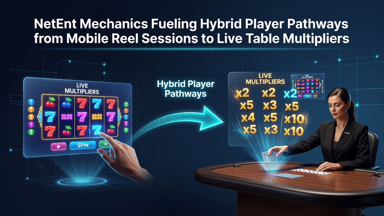 Hybride paden van NetEnt mobiele reels naar live casino multipliers met cascade en wild features