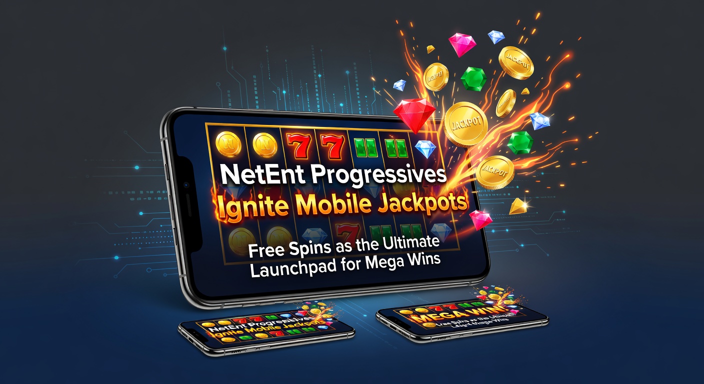 Dynamische close-up van een mobiele NetEnt jackpot-uitbetaling met free spins in actie en confetti-effecten op het scherm