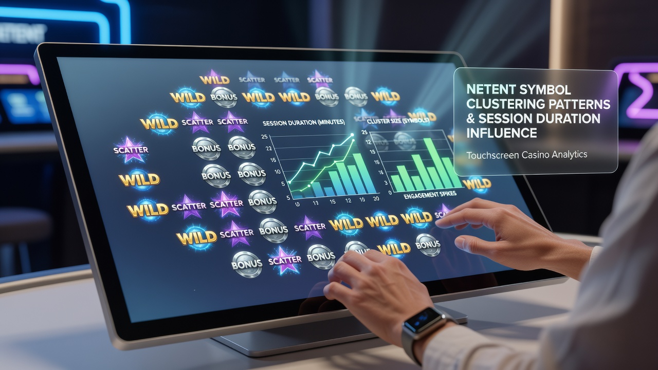 Detailopname van cascading symboolclusters op een mobiel NetEnt slot scherm met avalanche effecten en verlengde sessie indicatoren