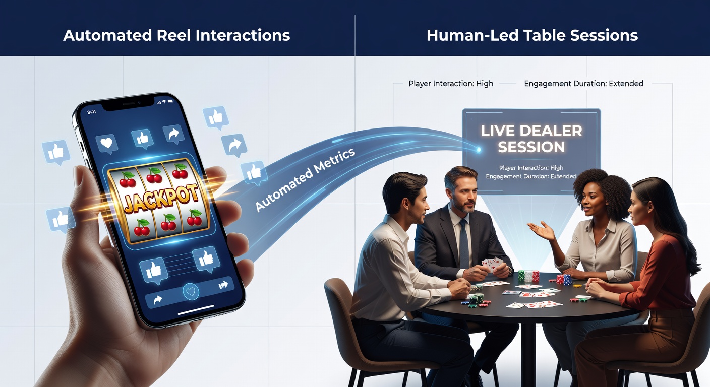 Mobiele casino app interface die reel-spellen en live tafelovergangen toont
