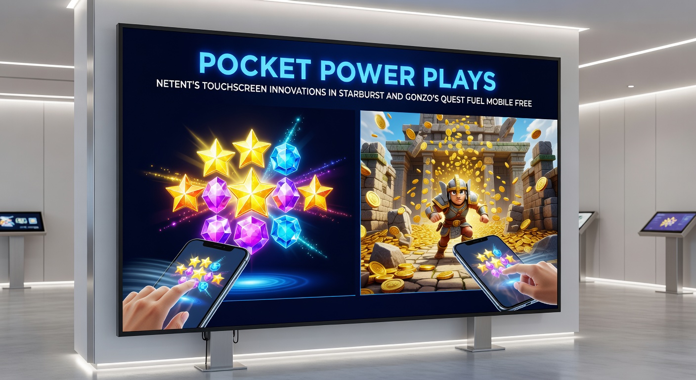 Gonzo's Quest op touchscreen met vallende blocks en oplopende multipliers tijdens een free fall-bonus